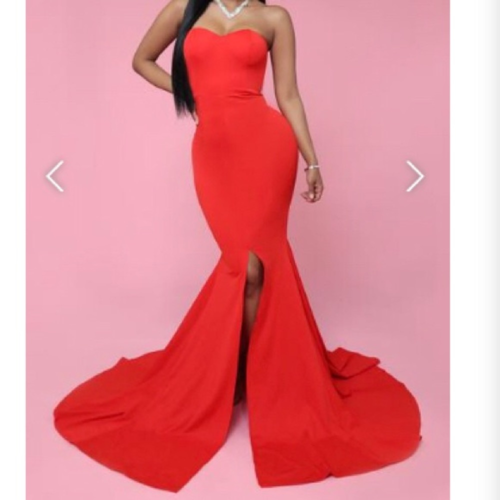 red ball gown